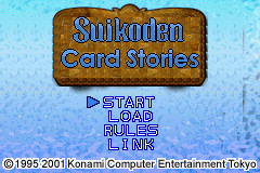 Gensou Suikoden Card Stories (english translation) Title Screen